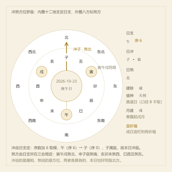 日支相冲与煞方方位示意