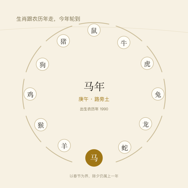 十二生肖环形排布与今年干支示意