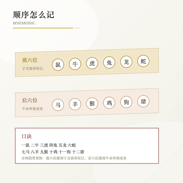 生肖排位口诀分组记忆条