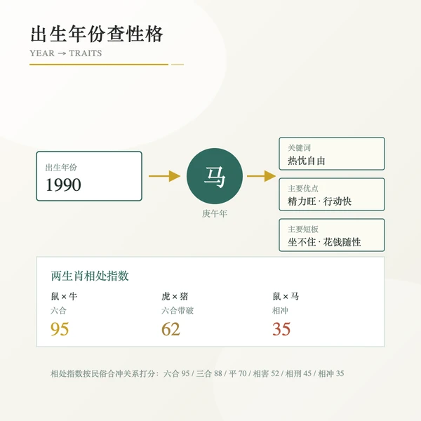 出生年份对应生肖性格查询