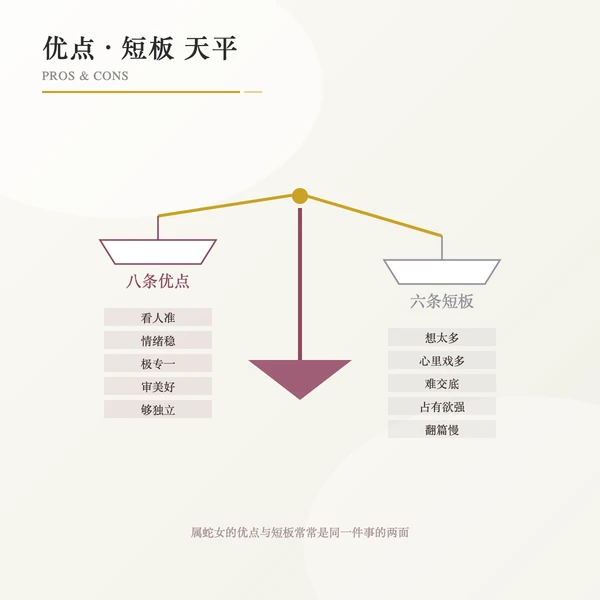 属蛇女优点与短板天平