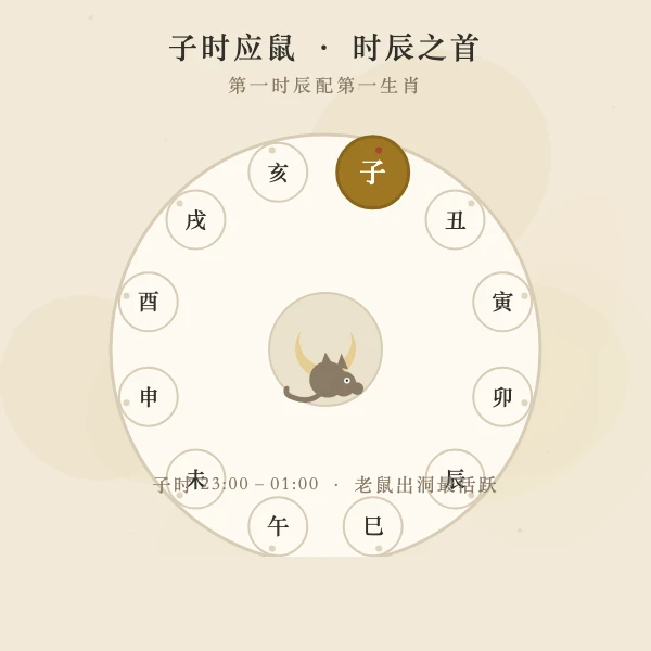 子时夜深老鼠出洞,十二时辰轮转