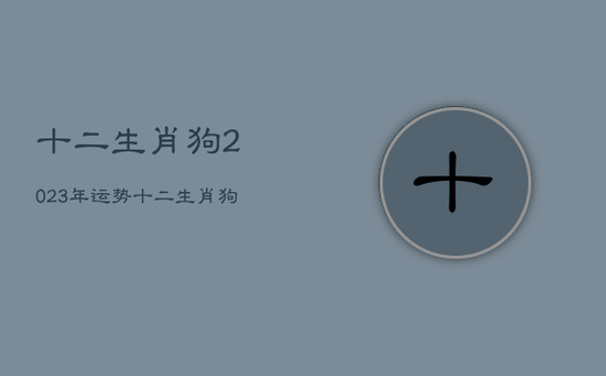 十二生肖狗2023年运势，十二生肖狗2023年运势详解