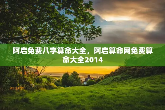 阿启免费八字算命大全，阿启算命网免费算命大全2014