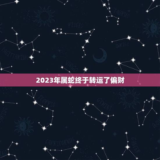 2023年属蛇终于转运了偏财(财运大爆发)