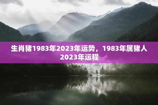 生肖猪1983年2023年运势，1983年属猪人2023年运程