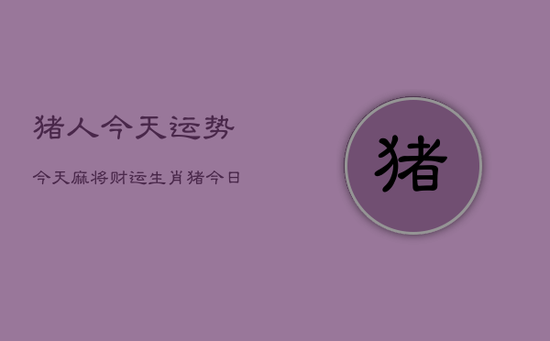 猪人今天运势今天麻将财运，生肖猪今日麻将运势