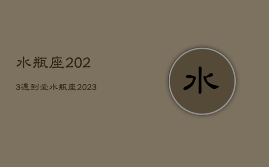 水瓶座2023遇到爱，水瓶座2023遇到爱会怎样