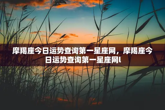 摩羯座今日运势查询第一星座网，摩羯座今日运势查询第一星座网l