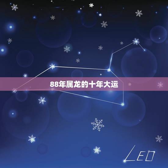 88年属龙的十年大运(介绍属龙人的未来十年运势)