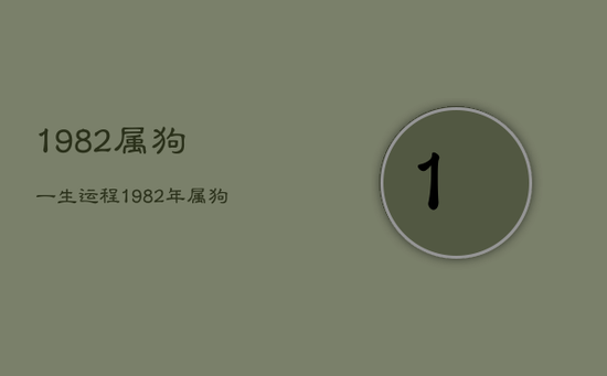 1982属狗一生运程，1982年属狗的一生运势