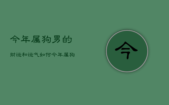 今年属狗男的财运和运气如何，今年属狗男的财运和运气如何2023