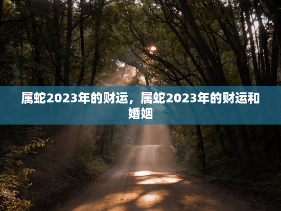 属蛇2023年的财运，属蛇2023年的财运和婚姻