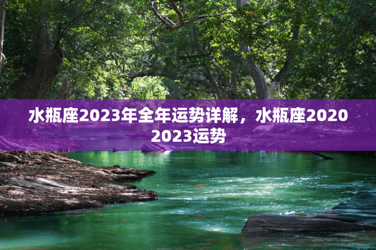 水瓶座2023年全年运势详解，水瓶座20202023运势