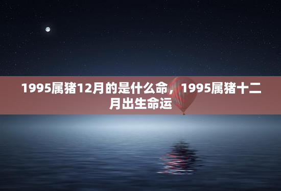 1995属猪12月的是什么命，1995属猪十二月出生命运