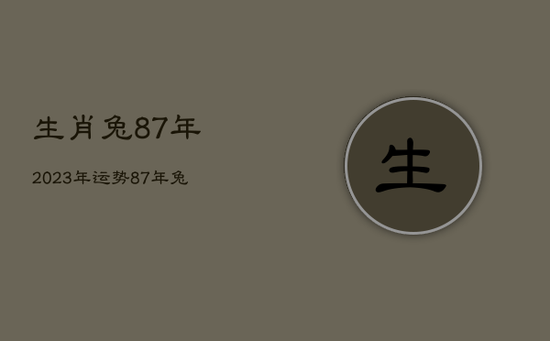 生肖兔87年2023年运势，87年兔子2023年运势