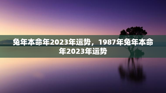 兔年本命年2023年运势，1987年兔年本命年2023年运势