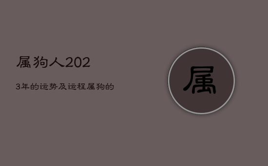 属狗人2023年的运势及运程，属狗的2023年运势和财运怎么样