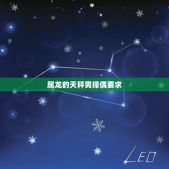 属龙的天秤男择偶要求