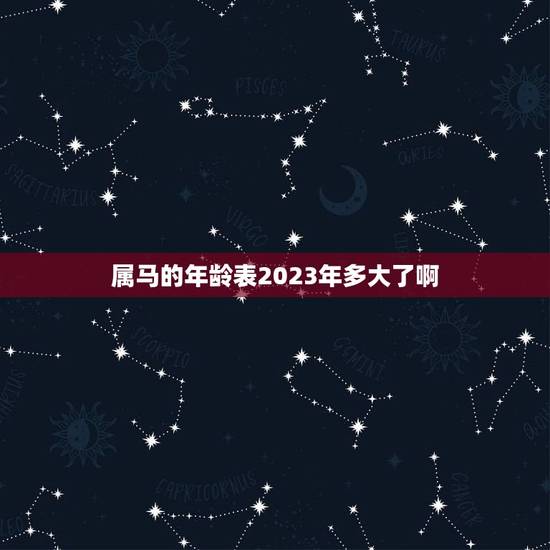 属马的年龄表2023年多大了啊(马儿快跑2023年你几岁了)