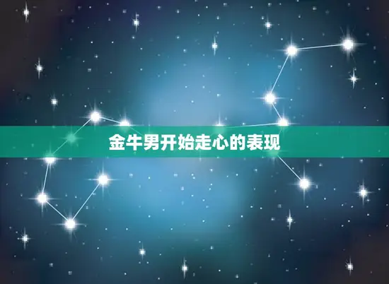 金牛男开始走心的表现