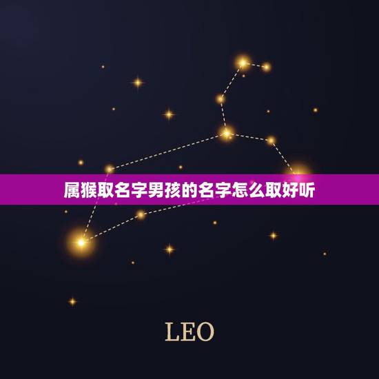 属猴取名字男孩的名字怎么取好听(如何给属猴男孩取一个有意义的名字)