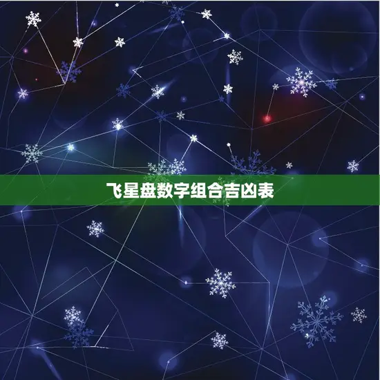飞星盘数字组合吉凶表