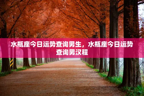水瓶座今日运势查询男生，水瓶座今日运势查询男汉程