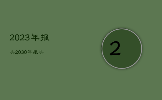 2023年报告，2030年报告