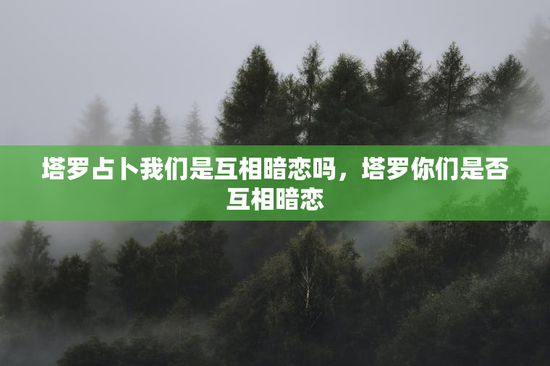 塔罗占卜我们是互相暗恋吗，塔罗你们是否互相暗恋