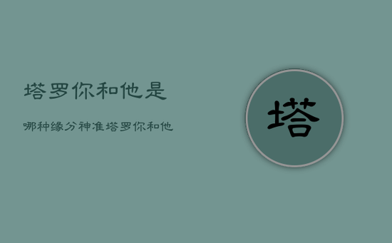 塔罗你和他是哪种缘分神准，塔罗你和他缘分多深