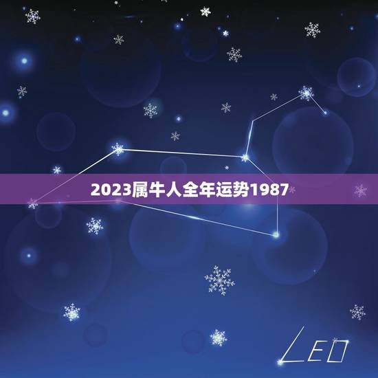2023属牛人全年运势1987(顺风顺水财运亨通)