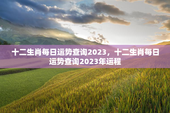 十二生肖每日运势查询2023，十二生肖每日运势查询2023年运程