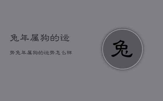 兔年属狗的运势，兔年属狗的运势怎么样2023年