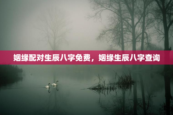 姻缘配对生辰八字免费，姻缘生辰八字查询