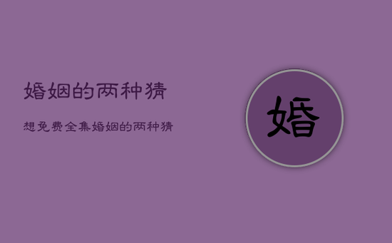 婚姻的两种猜想免费全集，婚姻的两种猜想电视剧