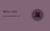 属狗人2023年财运运程，属狗人2023年的运势