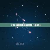 2023年流年运势测算卜易居(介绍你未来的命运)
