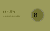 83年属猪二次婚姻在几岁，83年属猪女二次婚姻在几岁