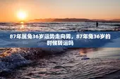 87年属兔36岁运势走向男，87年兔36岁的时候转运吗