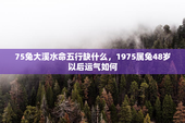 75兔大溪水命五行缺什么，1975属兔48岁以后运气如何