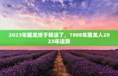 2023年属龙终于转运了，1988年属龙人2023年运势