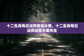 十二生肖每日运势查询水黑，十二生肖每日运势运程水墨先生