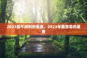 2023最不顺利的星座，2023年最苦命的星座