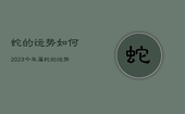 蛇的运势如何2023，今年属蛇的运势如何
