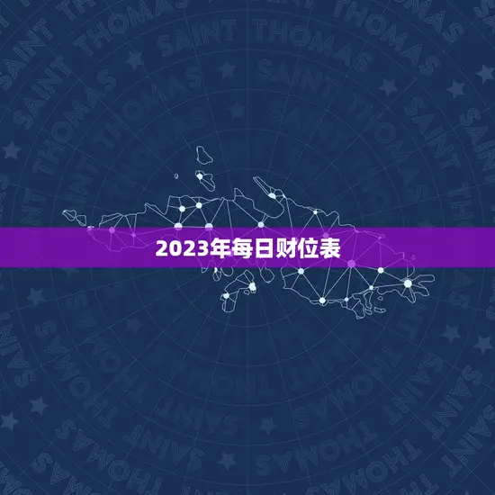 2023年每日财位表