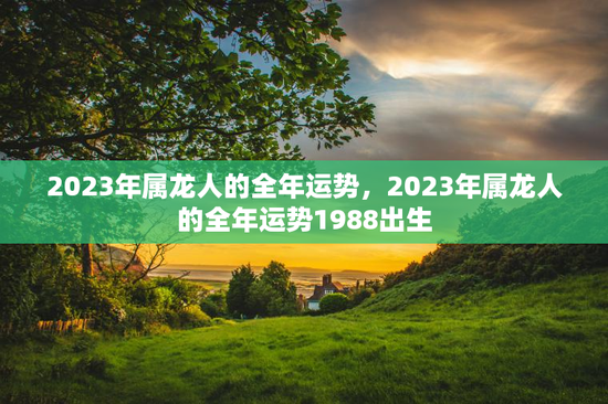 2023年属龙人的全年运势，2023年属龙人的全年运势1988出生