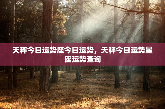 天秤今日运势座今日运势，天秤今日运势星座运势查询