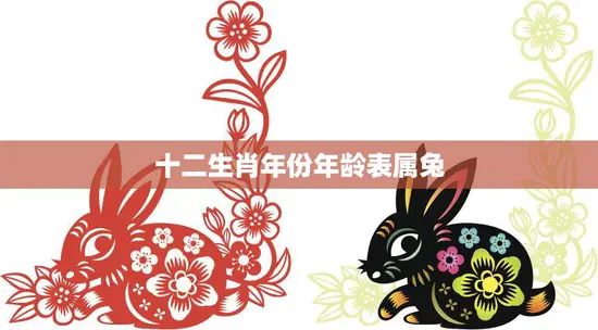 十二生肖年份年龄表属兔(兔年出生的你年龄如何计算)