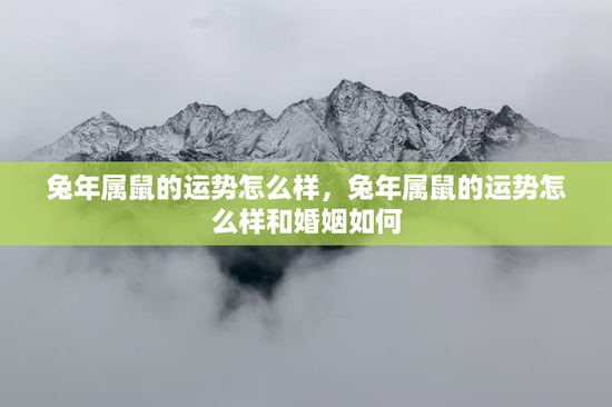 兔年属鼠的运势怎么样,兔年属鼠的运势怎么样和婚姻如何 兔年属鼠的运势怎么样,兔年属鼠的运势怎么样和婚姻如何